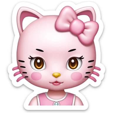light pink dollette hello kitty  sticker