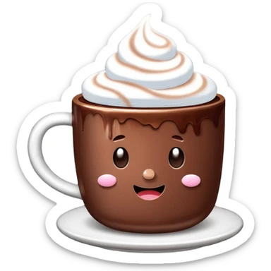 cup of cocoa with marshmallows sticker