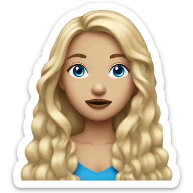girl with really long hair blue eyes, full lips sticker