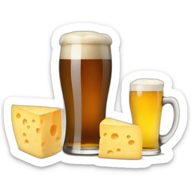 Cheese and beer sticker