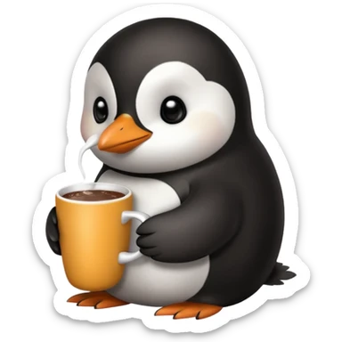 A penguin hitting hot chocolate

 sticker