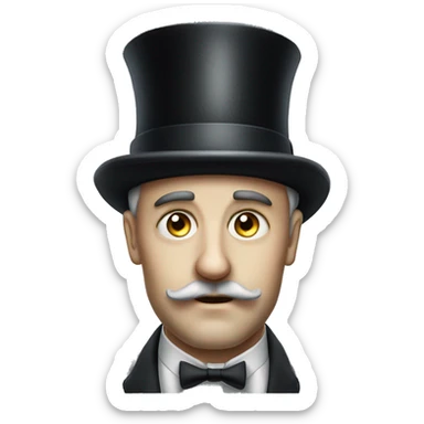 Photorealistic man serious British gentleman in a monocle and a top hat sticker