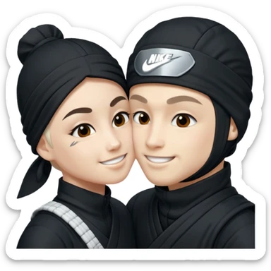 Ninja nike blanco, dando besos sticker