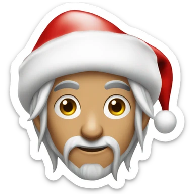 rogue male elf fantasy wearing santa hat sticker