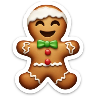 Gingerbread man with decorations and icing  sticker