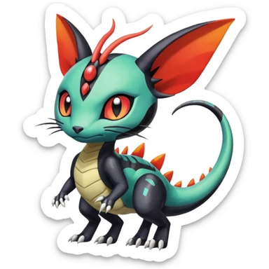 Meloetta-Salandit-Gatomon-Pteromon-hybrid sticker