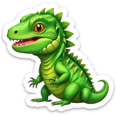 iguana with a happy face sticker