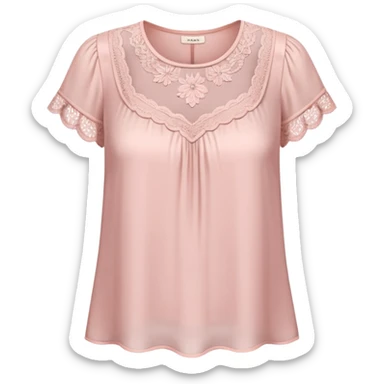light pink top with lace sticker