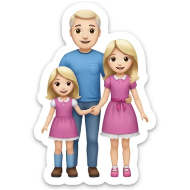 father and daughter playing dolls full body sticker
