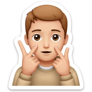 Timide avec les deux doigts qui se touchent sticker