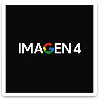 make golo of "IMAGEN 4" with googles G, black background sticker