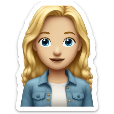 blonde girl with blue eyes reddish hair sticker