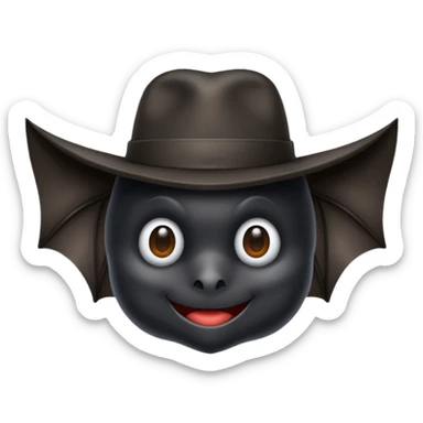 black bat with hat sticker