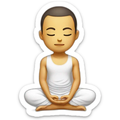 Meditation boy Zen Buddhism muscle sticker