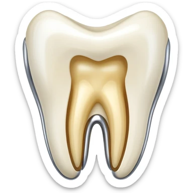 human tooth emoji, smooth chrome ceramic-metal texture, clean medical luxury aesthetic, isolated on white, no face sticker