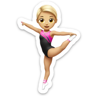 Gymnast girlwith a pink ribbon sticker