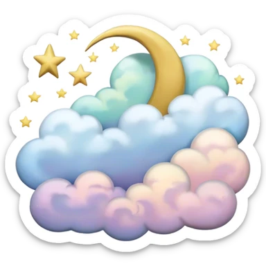 starry night in shades of pastel sticker