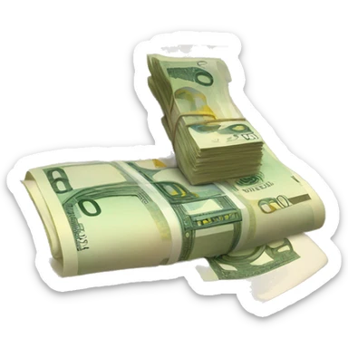 Legal document with a stack of euro banknotes placed in top of it  sticker