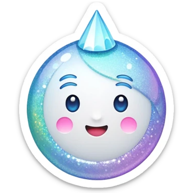 white glory glitter sticker