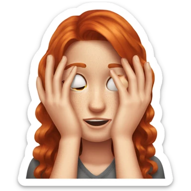 face palm redhead with freckles  sticker
