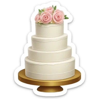Realistic slice of wedding cake sticker