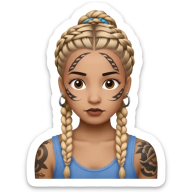 braided and tattoedbraided with lots lots lots of face tattooes sticker