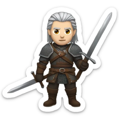 Witcher with two swords sticker
