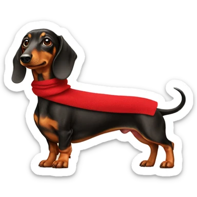 Dachshund mit roten Schal sticker