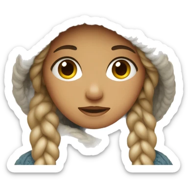 Girl bundled in sweater sticker