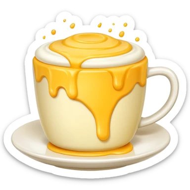 Cup with cheese foam sticker