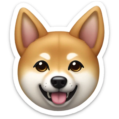 Sesame Shiba Inu whit extra long side tongue  sticker