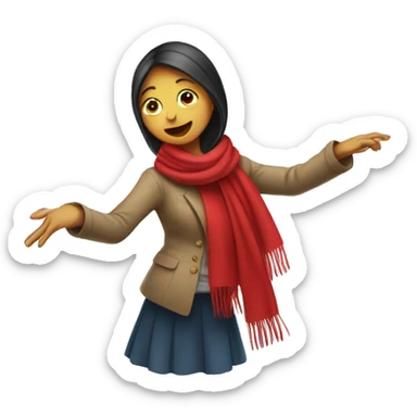 Girl with red scarf doing a dab sticker