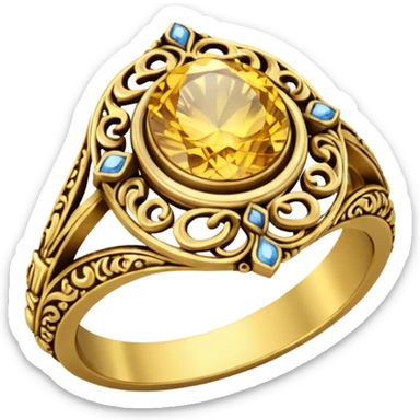 gold rococo ornate ring sticker