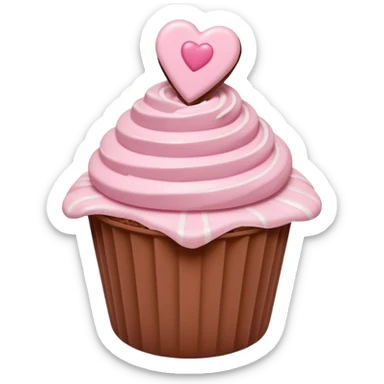 Two glossy square milk chocolate pralines placed diagonally, each in a white ridged paper cup, topped with a soft pastel pink heart icing with subtle sugar sparkle.
Cute minimal emoji-style, realistic and polished, clean studio lighting, pure white background, smooth 3D render, high resolution. sticker