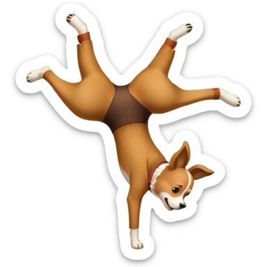 A dog that’s doing a cartwheel in a park with kids crying next sticker