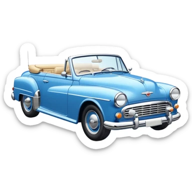blue classic car sticker