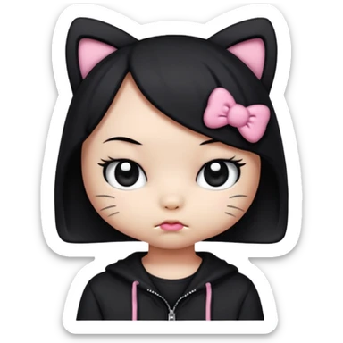 Hello Kitty als Emo sticker