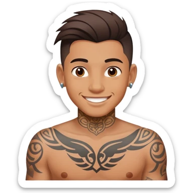 smiling boys with tattoos sticker