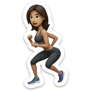 Brunette working out sticker