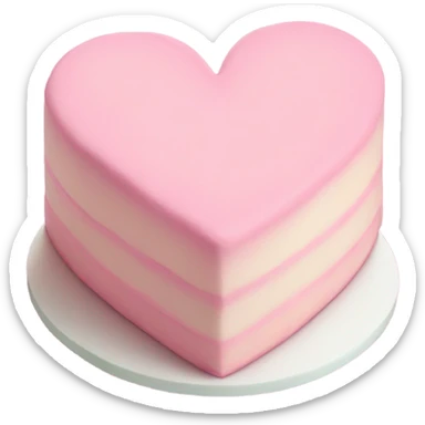 Pastel pink heart shaped cake sticker