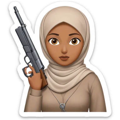 Muslim with a hijab and gun sticker