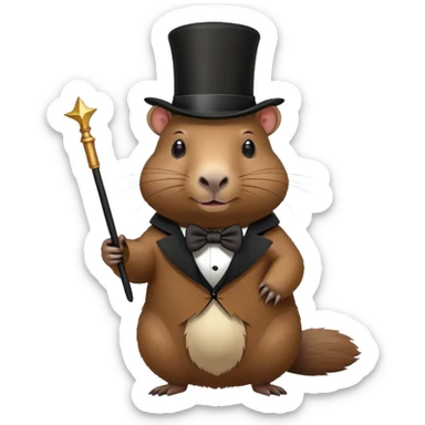 A magician capybara sticker