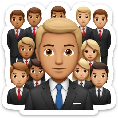 leader figure standing in front of a group sticker