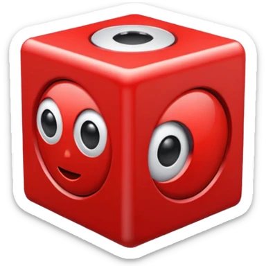 red Cube had 1 circle eye sticker
