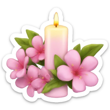 Spring candle with flowers  sticker