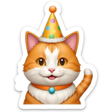 happy birthday cat sticker
