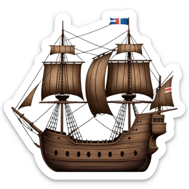 Batavia the Dutch East India Company ship, no flags sticker