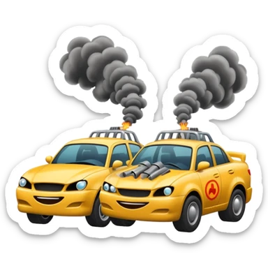 dos autos chocando sticker