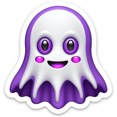 pirulito fantasma roxo e branco sticker