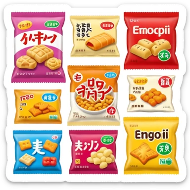 japan packaged snacks  sticker
